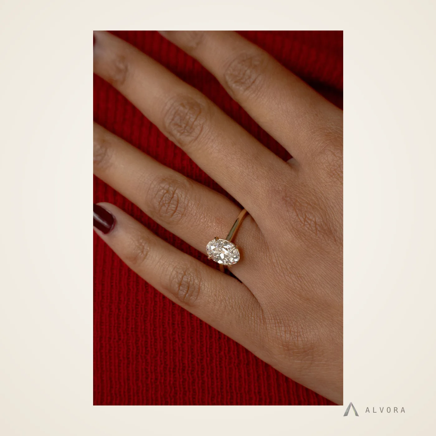 Thea Oval Heritage, oval heritage lab-grown diamond engagement ring