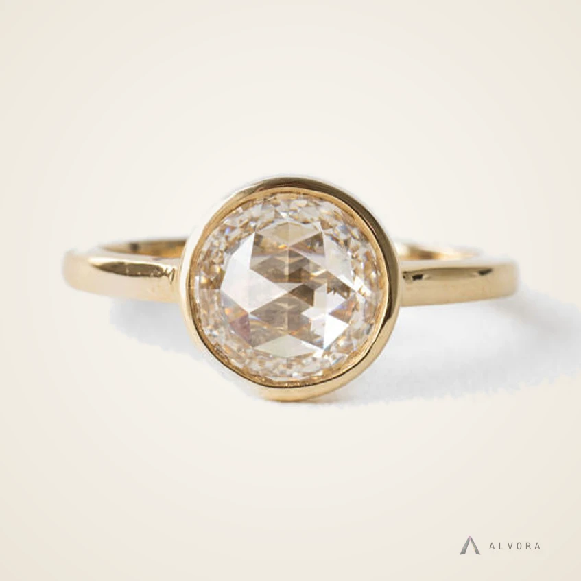 Esra Round Solitaire, round solitaire lab-grown diamond engagement ring