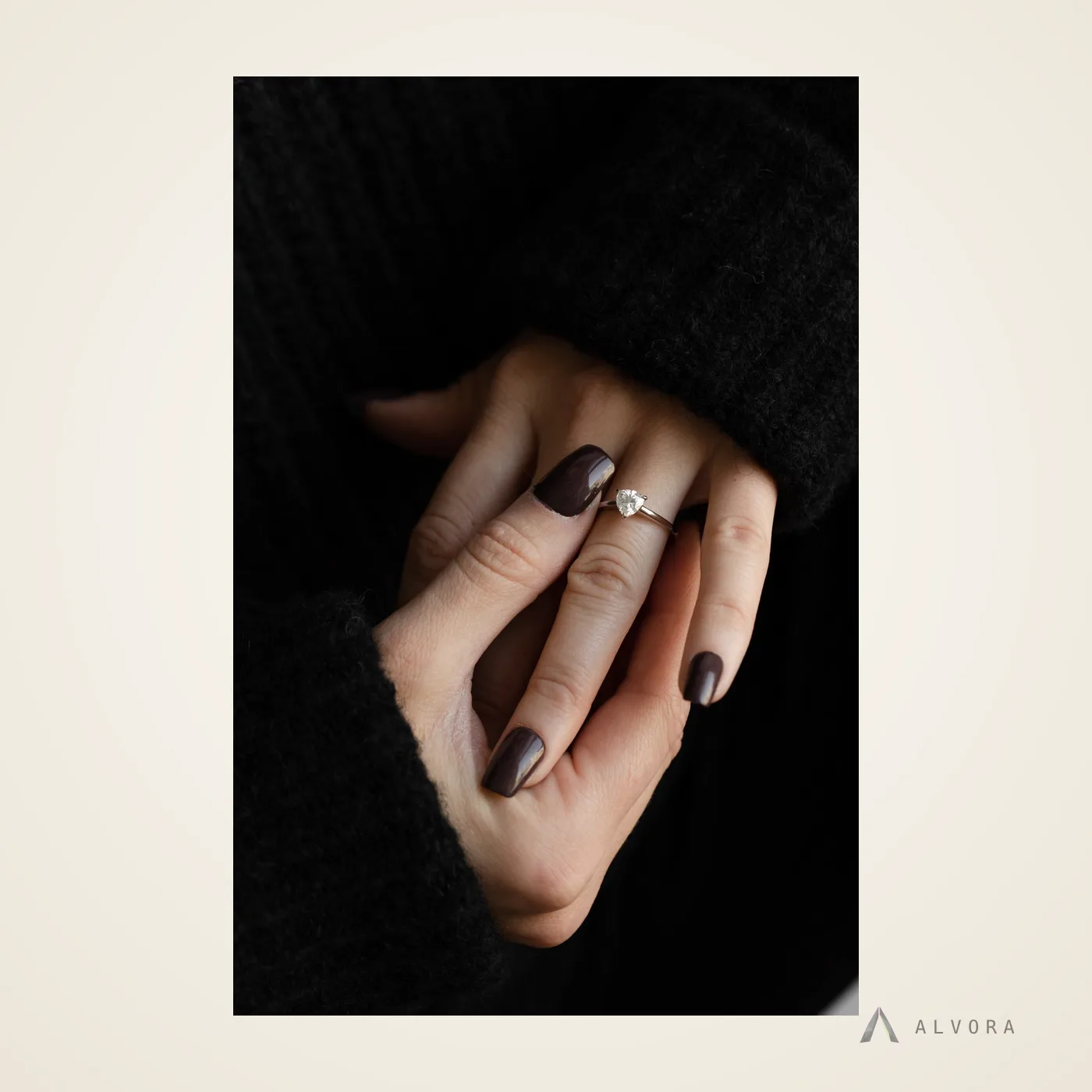 Esra Trillion Solitaire, trillion solitaire lab-grown diamond engagement ring
