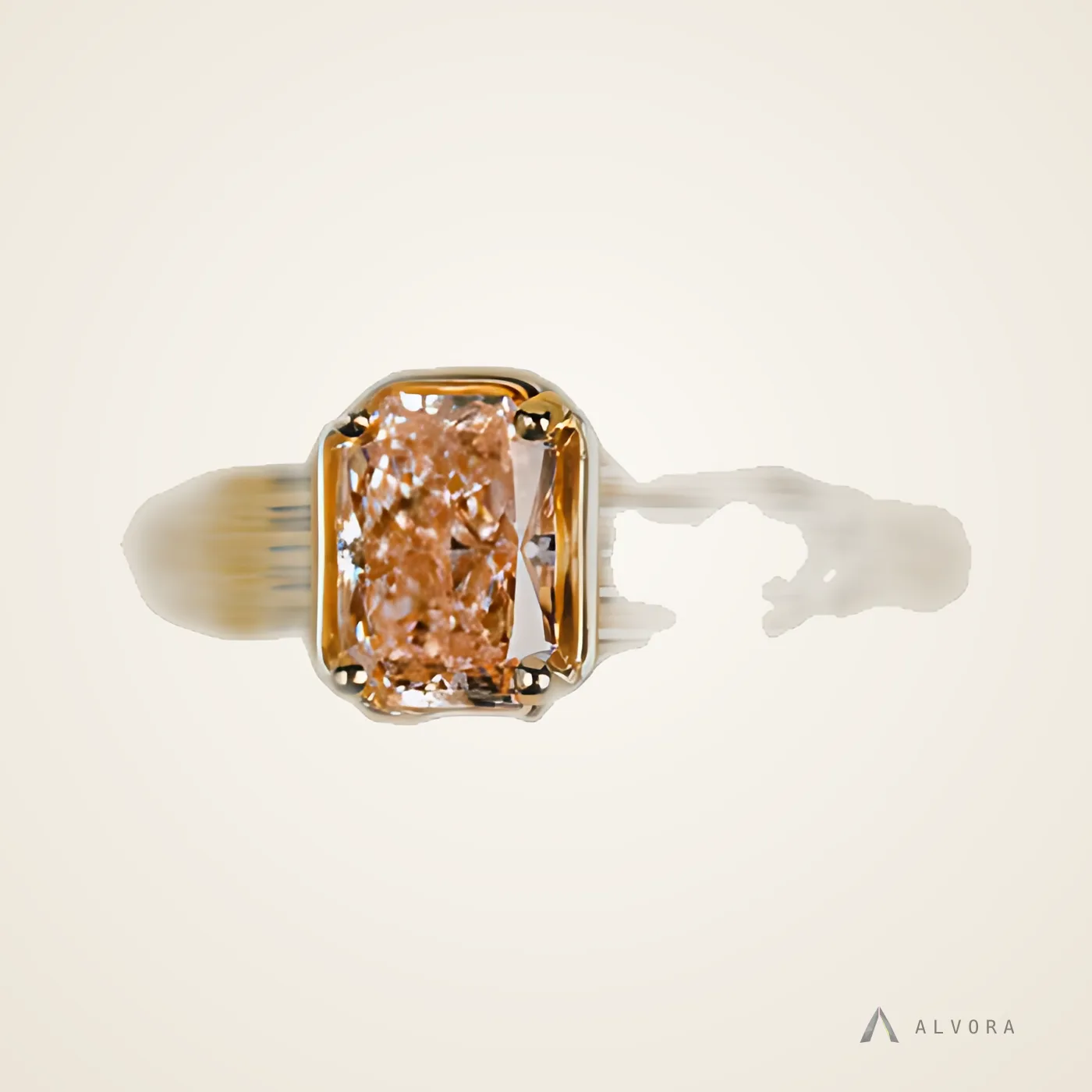 Tessaly Pink Radiant Solitaire, radiant solitaire lab-grown diamond engagement ring
