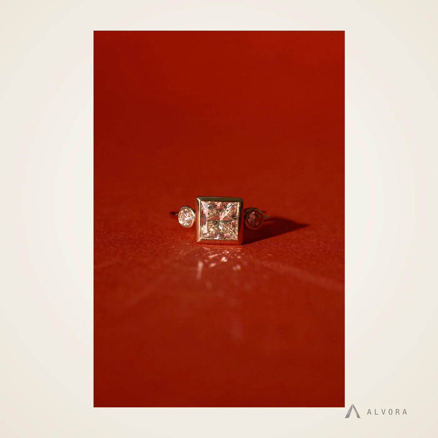Ione Princess Solitaire, princess solitaire lab-grown diamond engagement ring