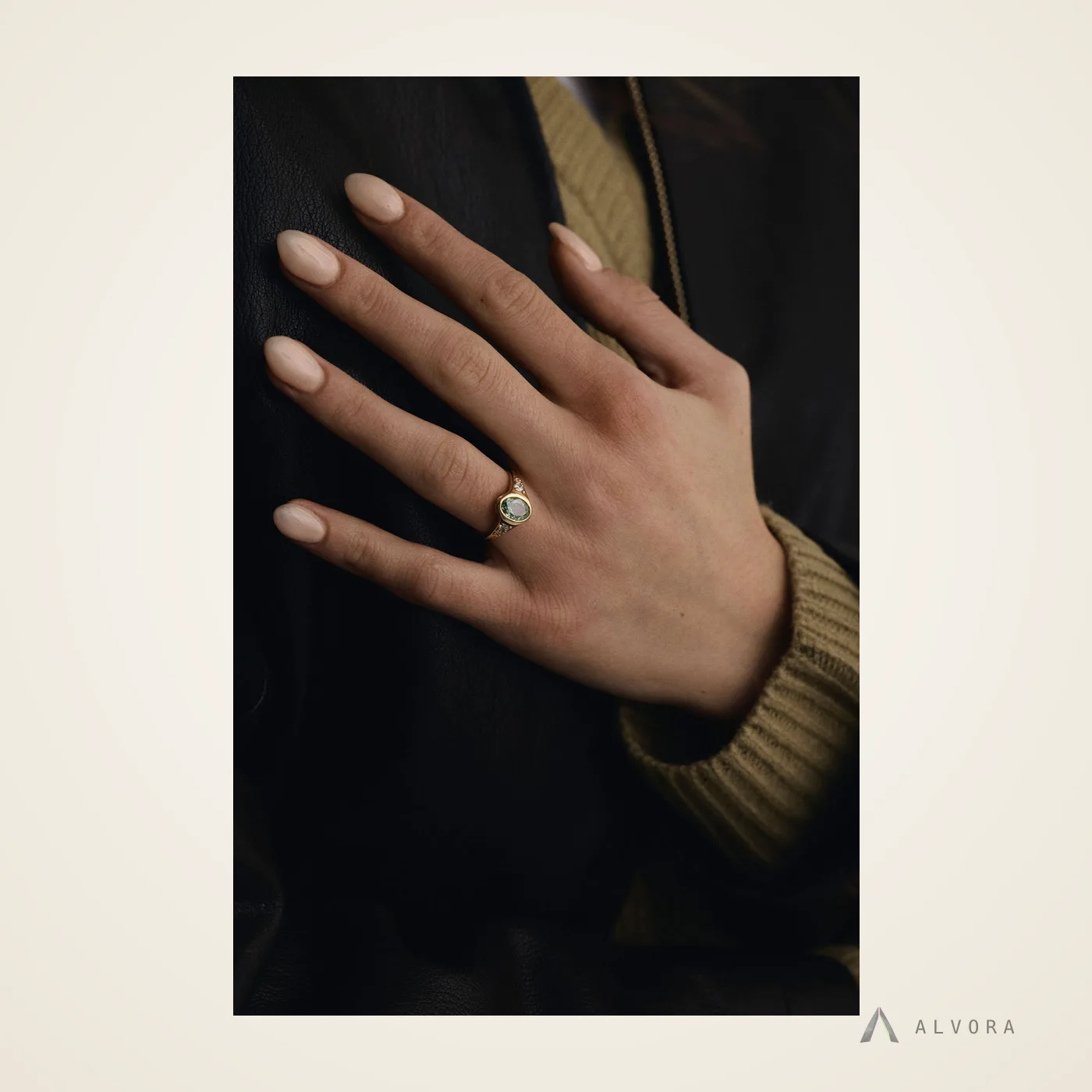 Romilly Solitaire, solitaire lab-grown diamond engagement ring