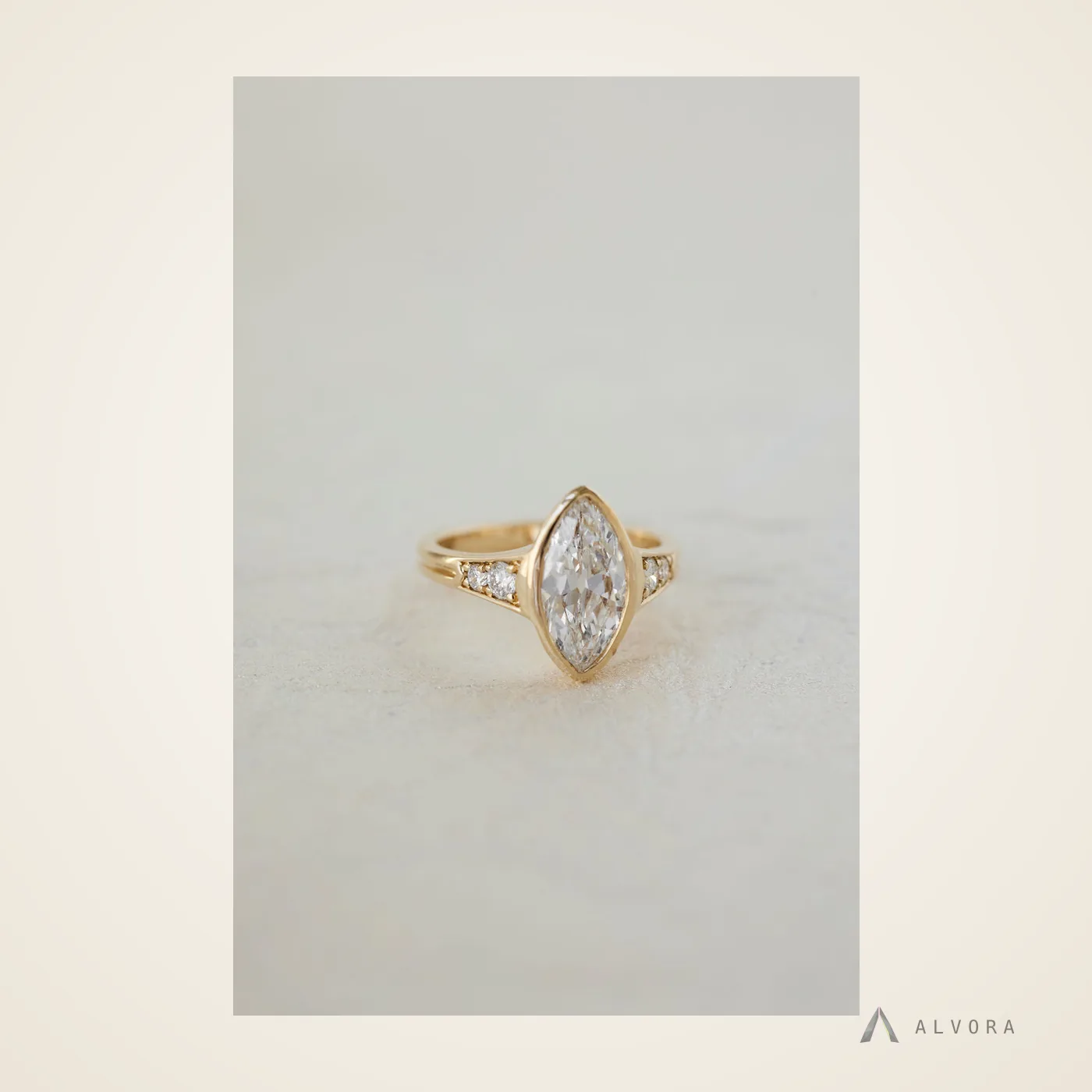 Romilly Marquise Solitaire, marquise solitaire lab-grown diamond engagement ring