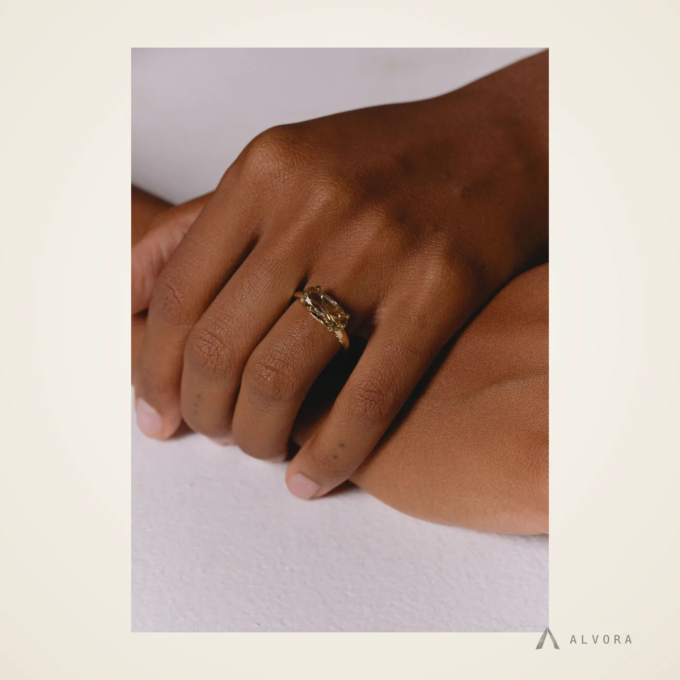 Amabel Solitaire, solitaire lab-grown diamond engagement ring