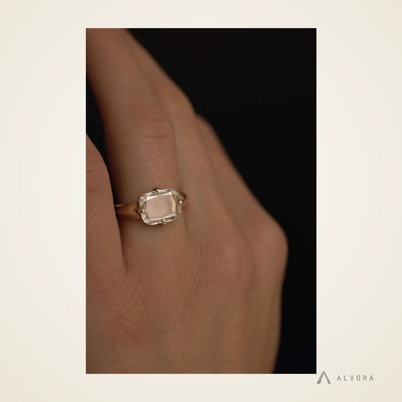 Avriel Cushion East-West, cushion east-west lab-grown diamond engagement ring
