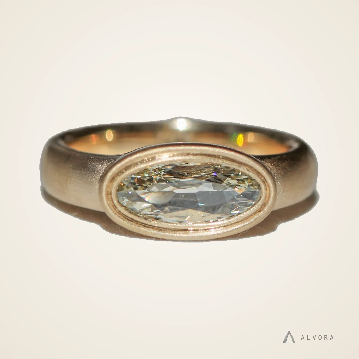 Xiomara Bezel, bezel lab-grown diamond engagement ring