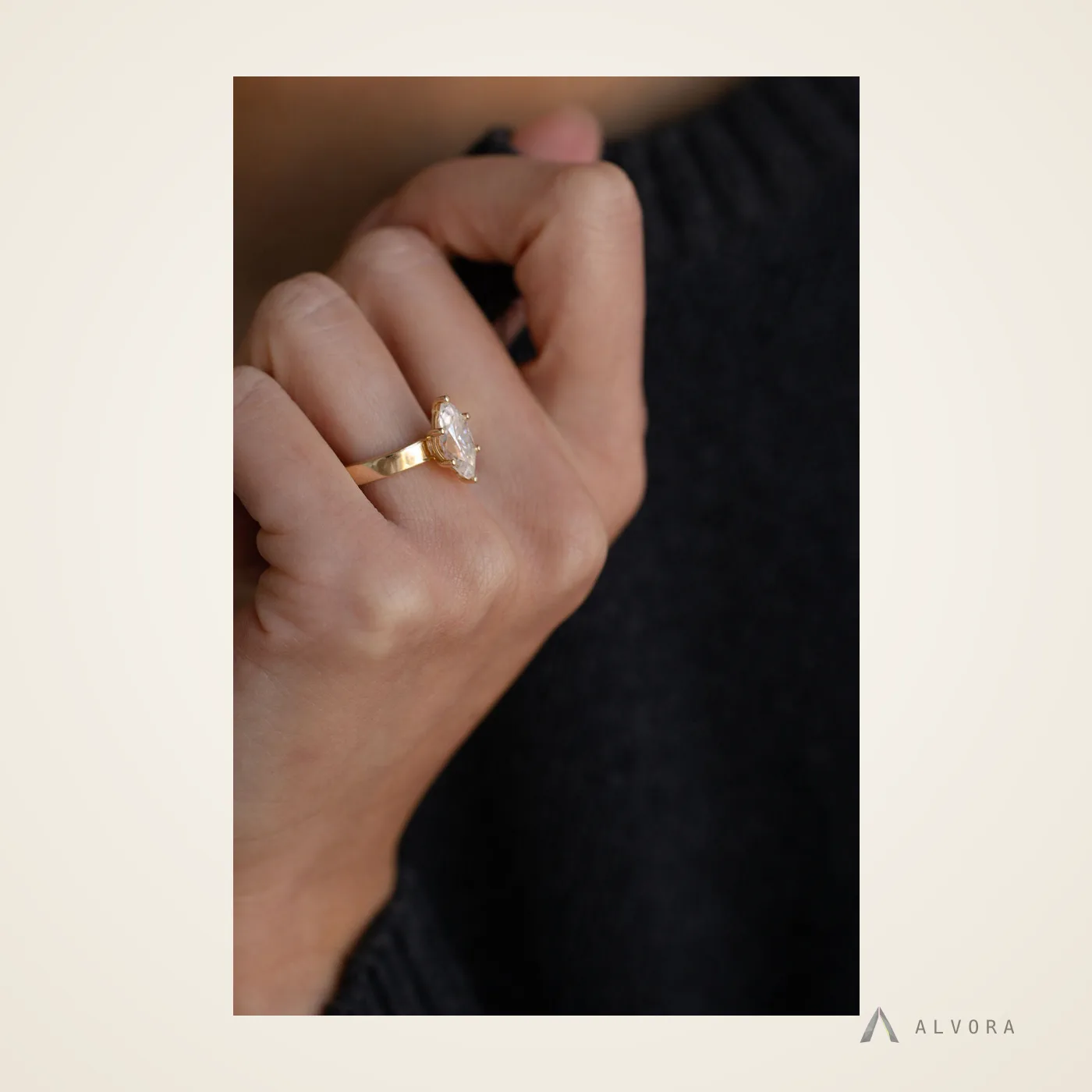 Anneliese Solitaire, solitaire lab-grown diamond engagement ring