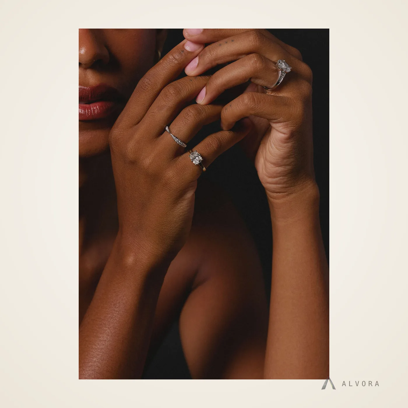 Anneliese Cushion East-West, cushion east-west lab-grown diamond engagement ring