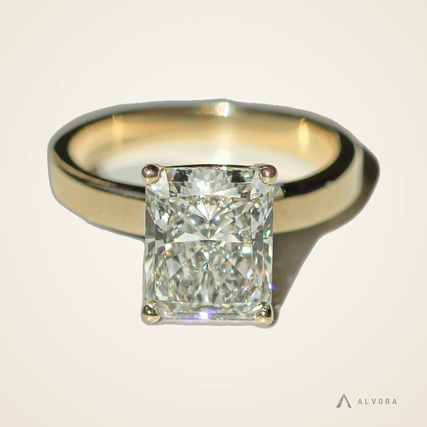 Anneliese Radiant Solitaire, radiant solitaire lab-grown diamond engagement ring