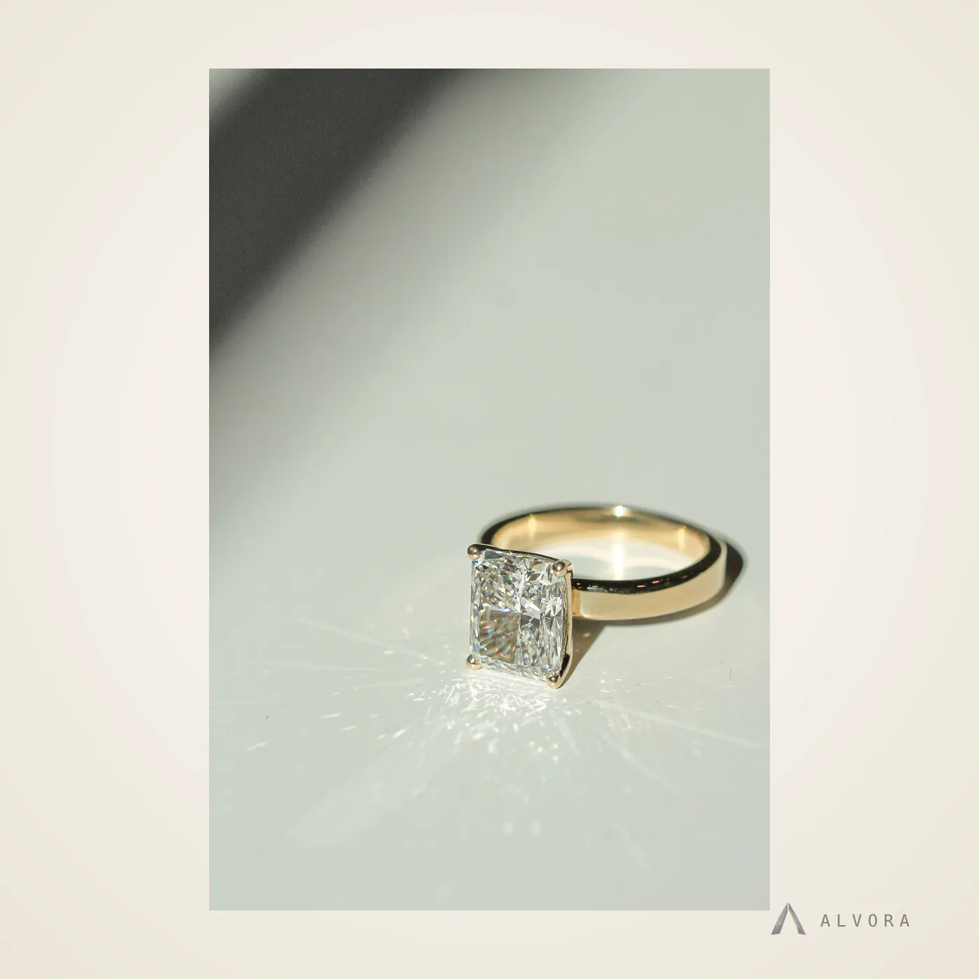 Anneliese Radiant Solitaire, radiant solitaire lab-grown diamond engagement ring