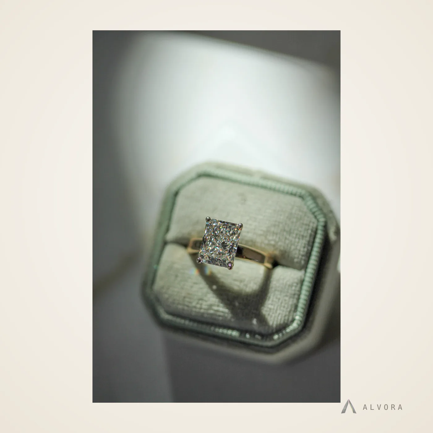 Anneliese Radiant Solitaire, radiant solitaire lab-grown diamond engagement ring