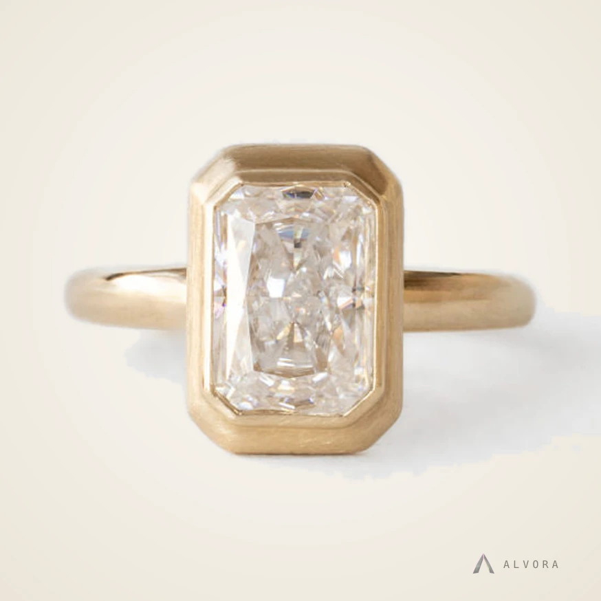 Belinda Radiant Solitaire, radiant solitaire lab-grown diamond engagement ring