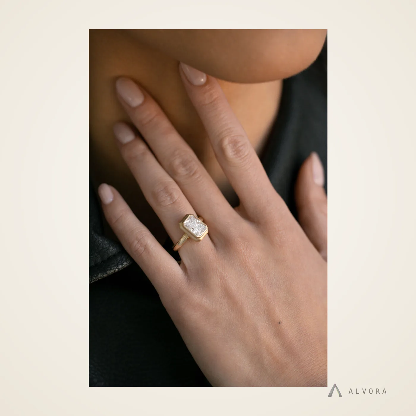 Belinda Radiant Solitaire, radiant solitaire lab-grown diamond engagement ring