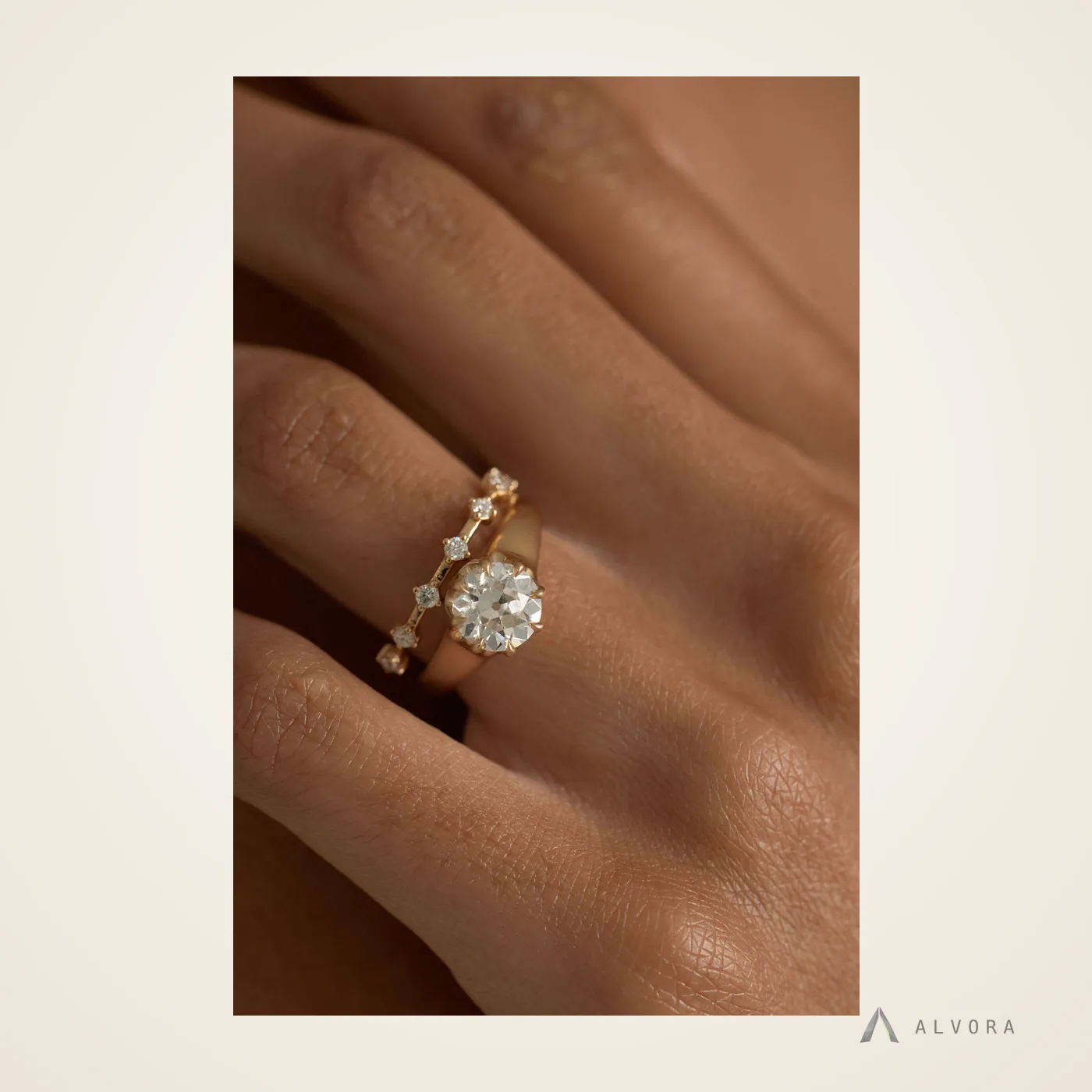 Cressida Solitaire, solitaire lab-grown diamond engagement ring
