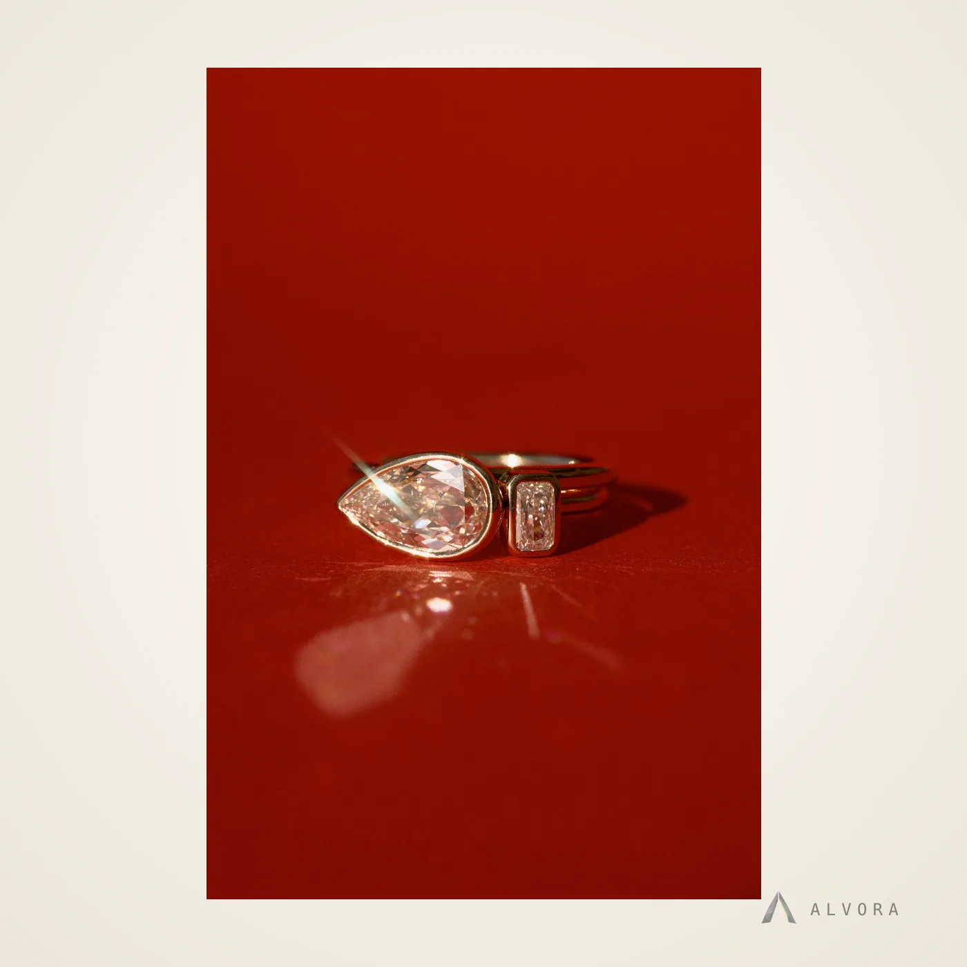 Elspeth Pear East-West, pear east-west lab-grown diamond engagement ring