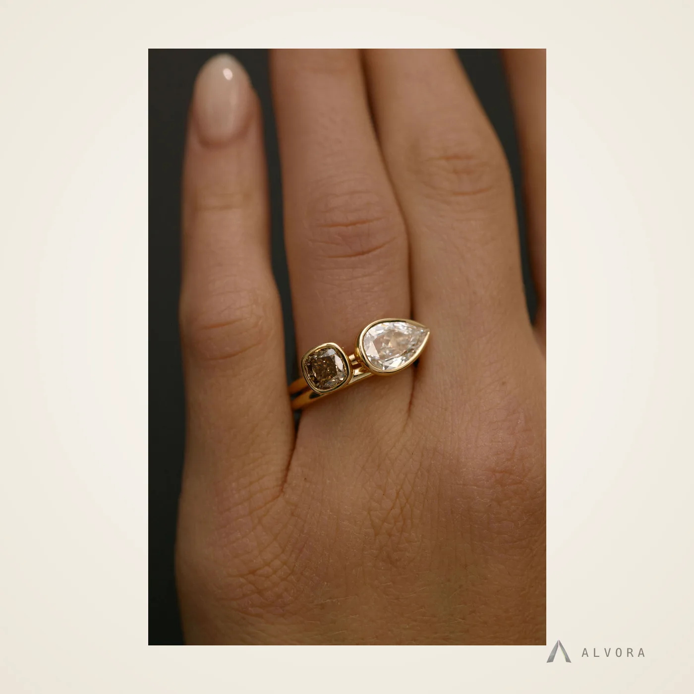 Elspeth Pear East-West, pear east-west lab-grown diamond engagement ring