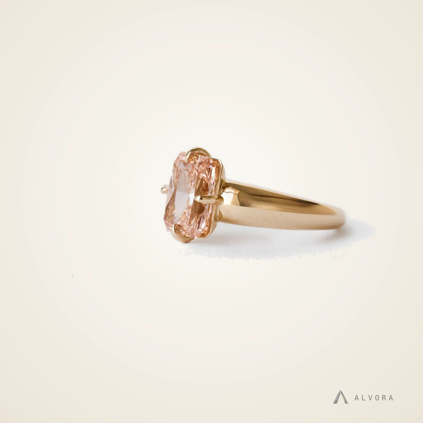 Odessa Radiant Solitaire, radiant solitaire lab-grown diamond engagement ring