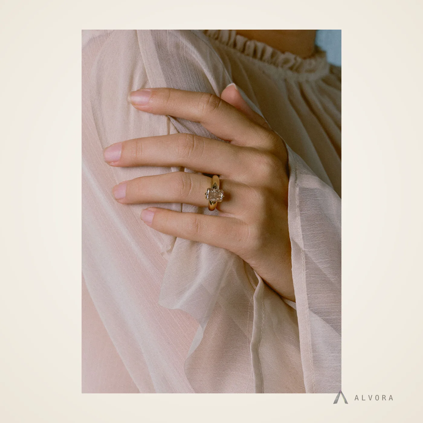 Odessa Radiant Solitaire, radiant solitaire lab-grown diamond engagement ring