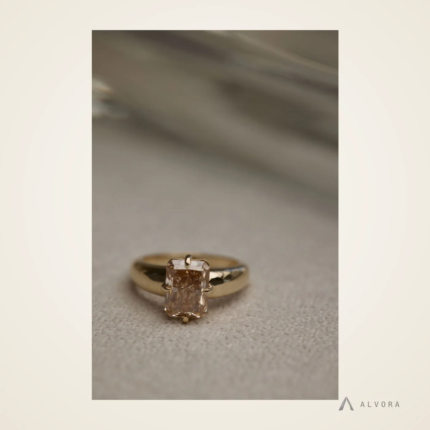Odessa Radiant Solitaire, radiant solitaire lab-grown diamond engagement ring