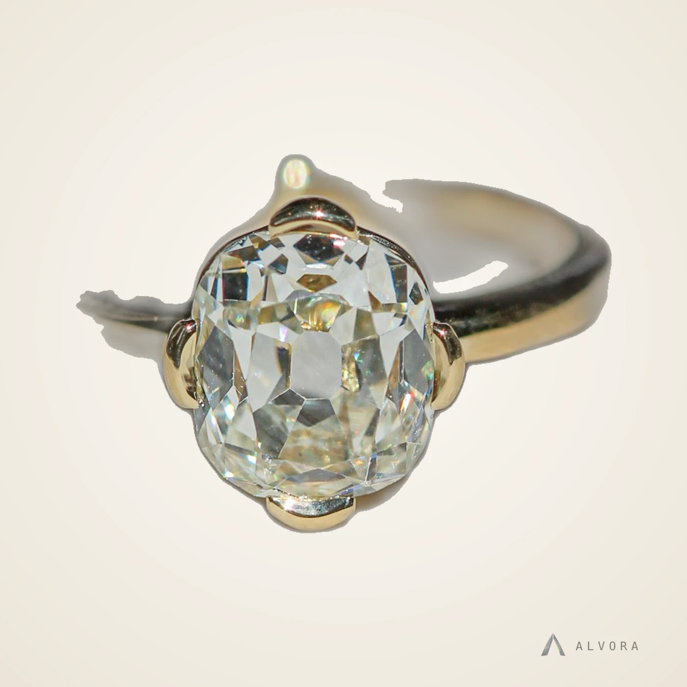 Georgina Old Mine Solitaire, old mine solitaire lab-grown diamond engagement ring
