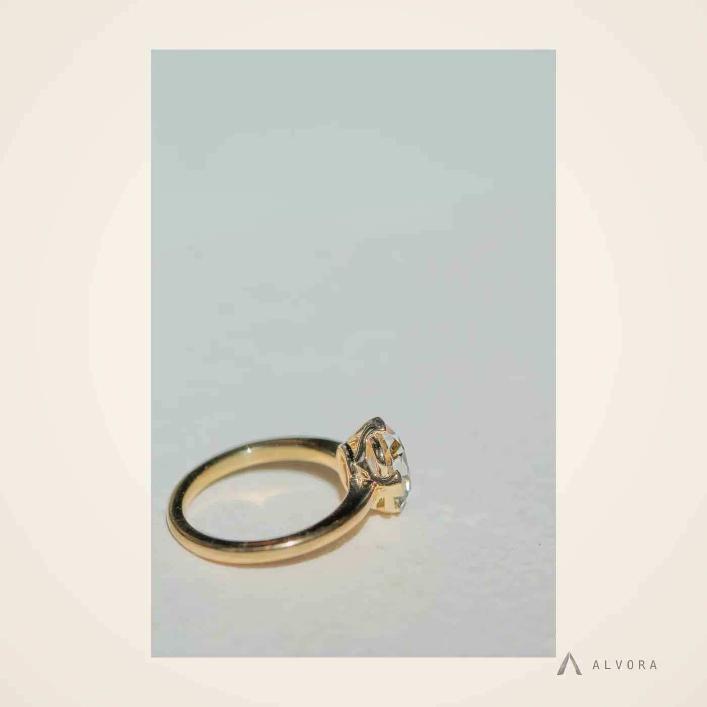 Georgina Old Mine Solitaire, old mine solitaire lab-grown diamond engagement ring