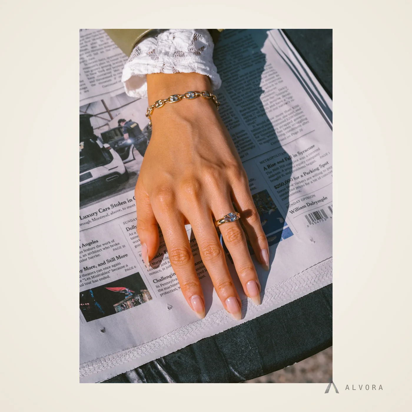 Janina East-West, east-west lab-grown diamond engagement ring