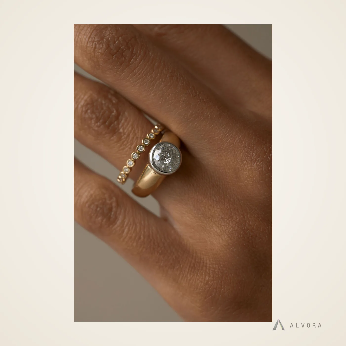 Leonora Round Solitaire, round solitaire lab-grown diamond engagement ring