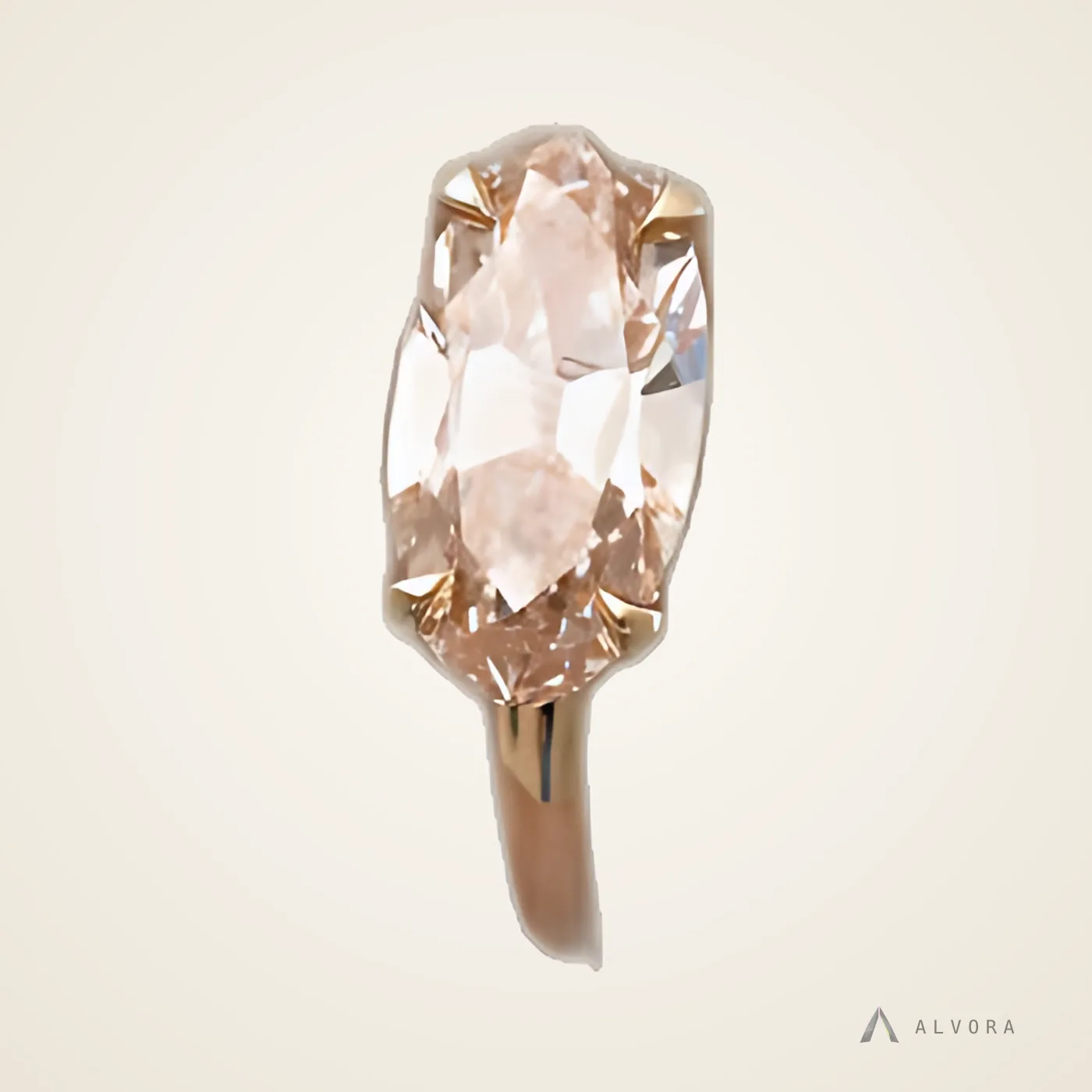 Amabel Champagne Solitaire, solitaire lab-grown diamond engagement ring