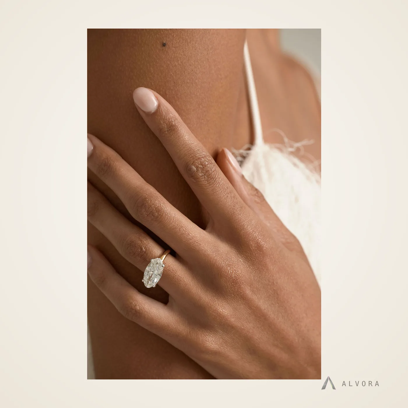 Amabel East-West, east-west lab-grown diamond engagement ring