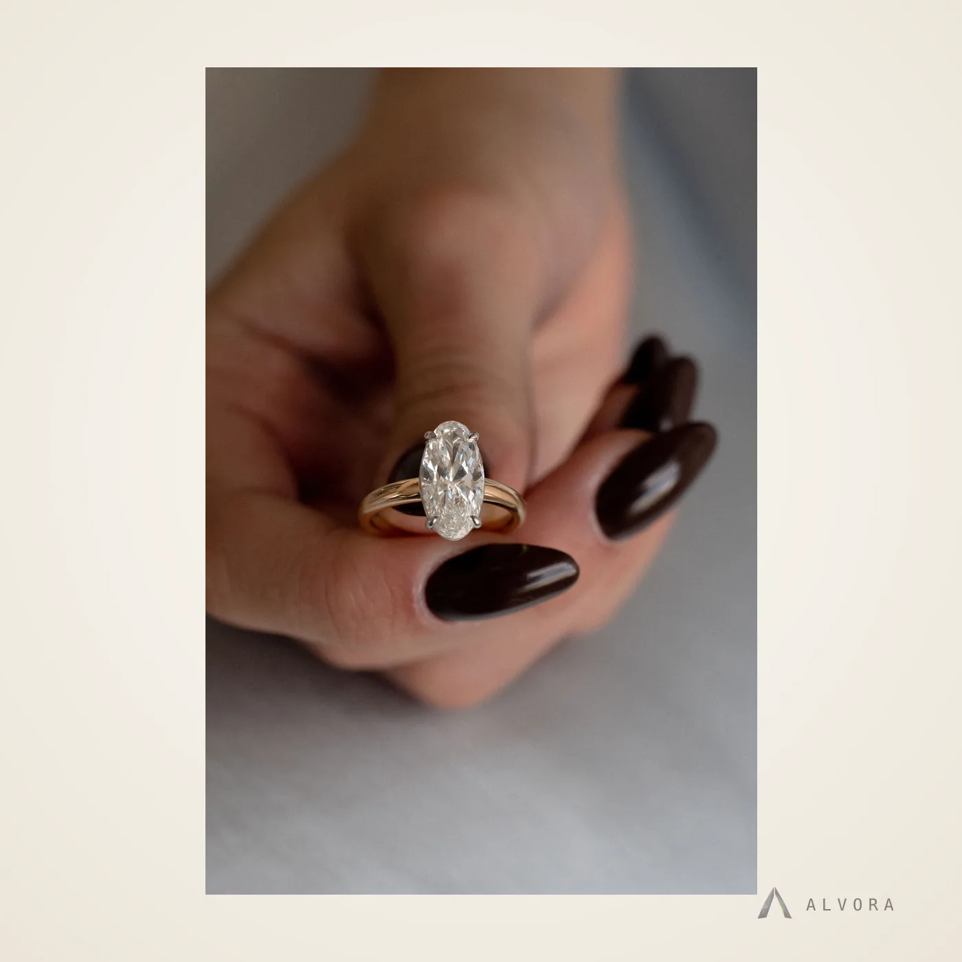 Theodosia Solitaire, solitaire lab-grown diamond engagement ring